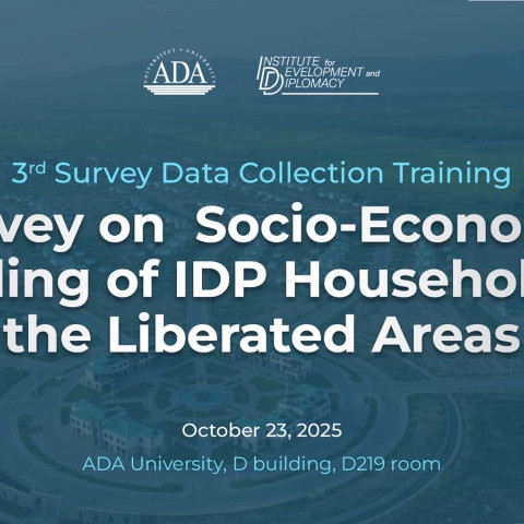 3rd Training of the Project “Survey on Socio-Economic Profiling of IDP Households in the Liberated Areas”