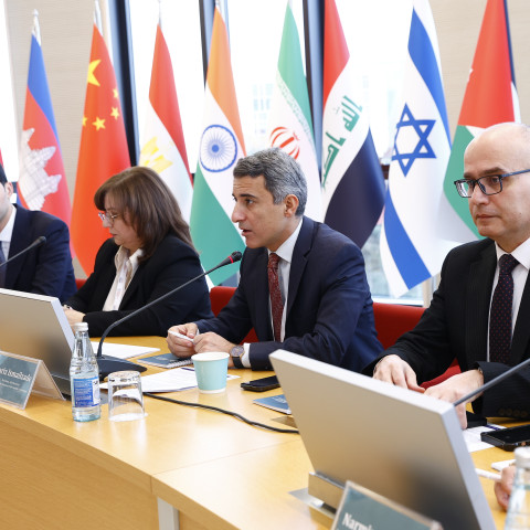 On the 2nd day of the international conference "The Role of Universities in Green Energy and Sustainability" held at ADA University, a briefing was delivered regarding the ongoing reconstruction and rebuilding efforts in Karabakh